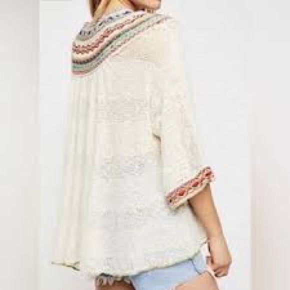 Free People Cream Multicolor Knit Top - Picture 2 of 6